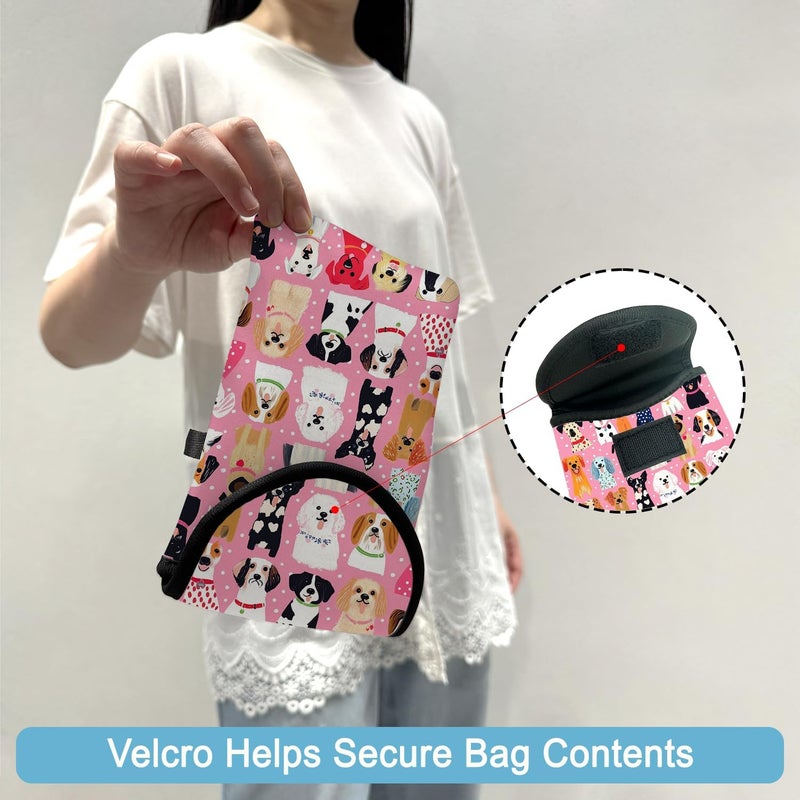 otilil Neoprene Cell Phone Sleeve Pouch Case Bag with Crossbody Strap Neck Lanyard for Women 7.5 X 4.3 in Pink Dog - Image 4